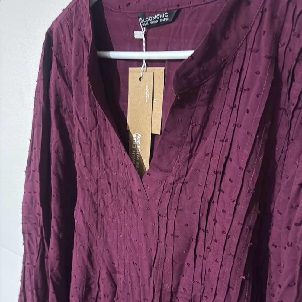 BloomChic Red Ribbed Relaxed Tunic - Picture 4 of 8